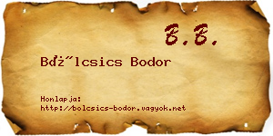 Bölcsics Bodor névjegykártya
